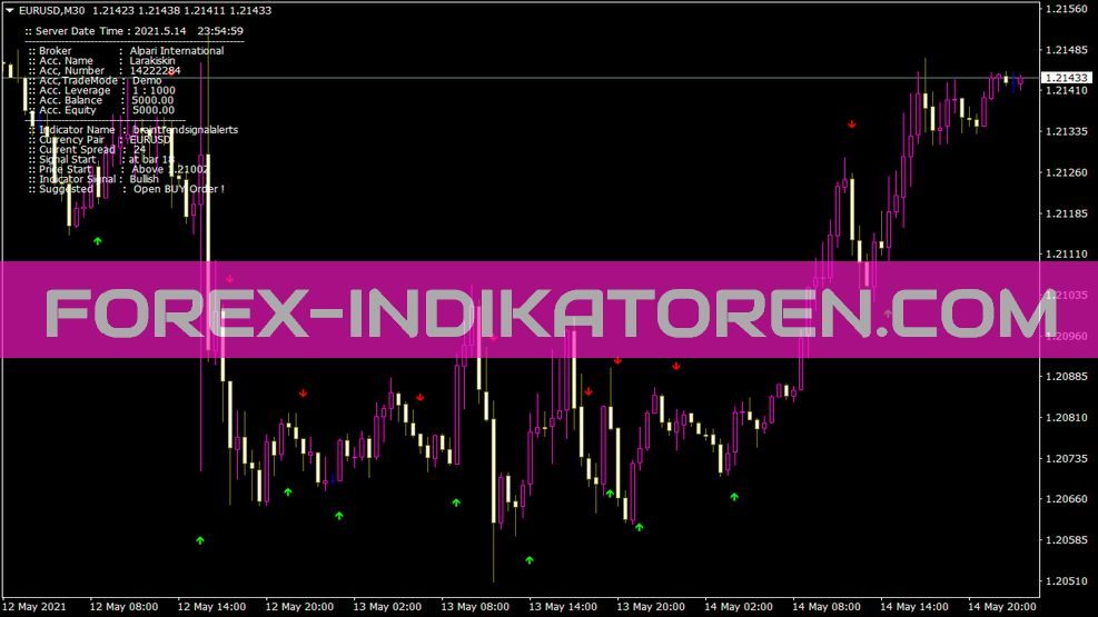 Braintrendsignalalerts Indikator für MT4