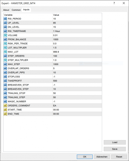 Hamster Grid EA para MT4